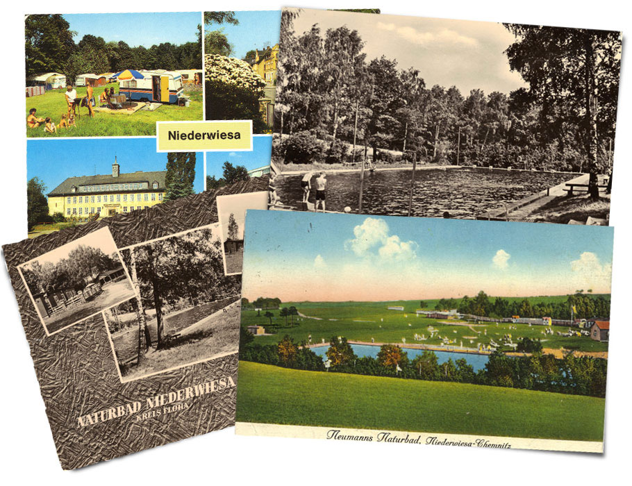 Naturbad Niederwiesa historische Postkarten